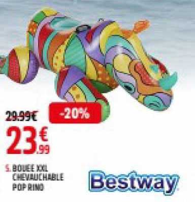 bouée xxl chevauchable pop rino bestway