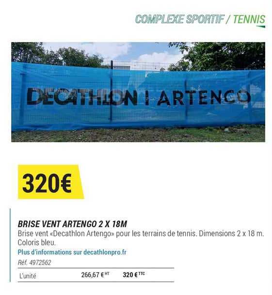 brise vent artengo 2 x 18 m