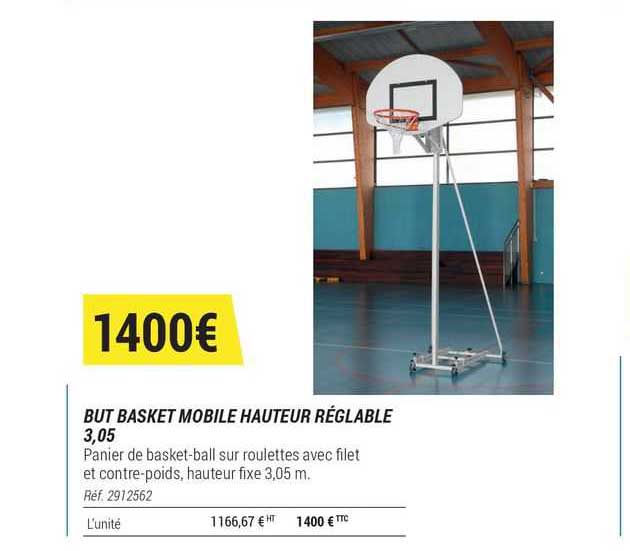but basket mobile hauteur réglable 3,05