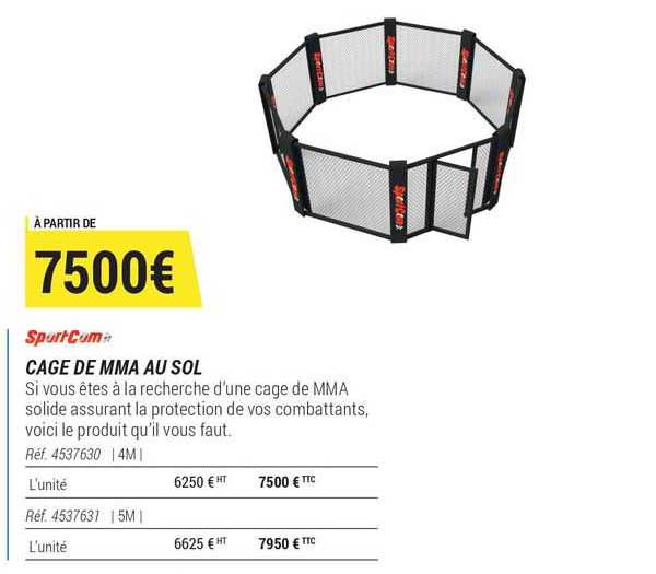 cage de mma au sol sport cum