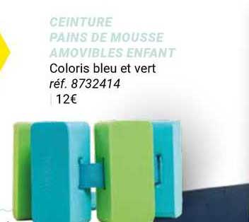 ceinture pains de mousse amovibles enfant