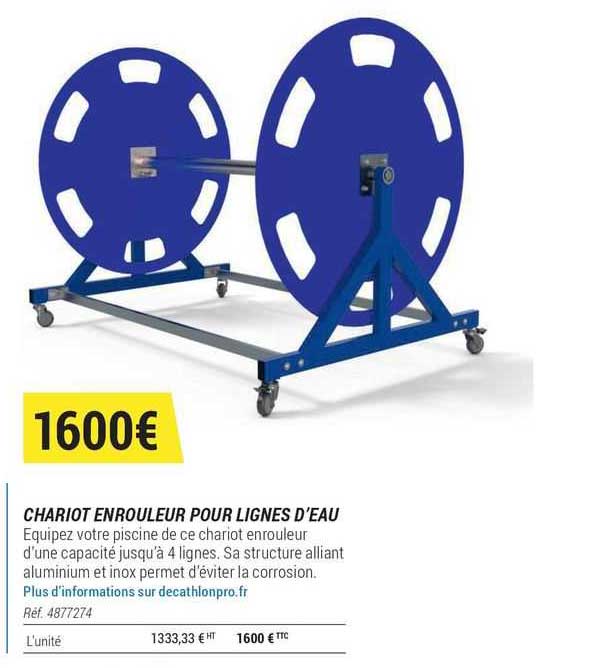 chariot enrouleur pour lignes d'eau