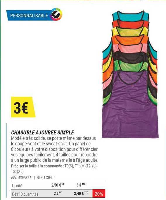 chasuble ajourée simple