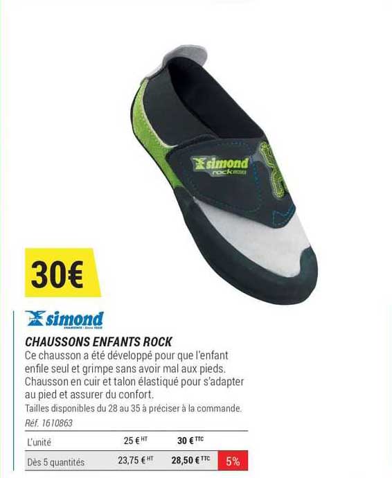 chaussons enfants rock simond
