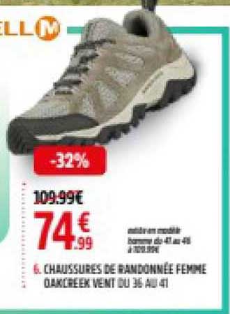chaussures de randonnée femme oakcreek vent