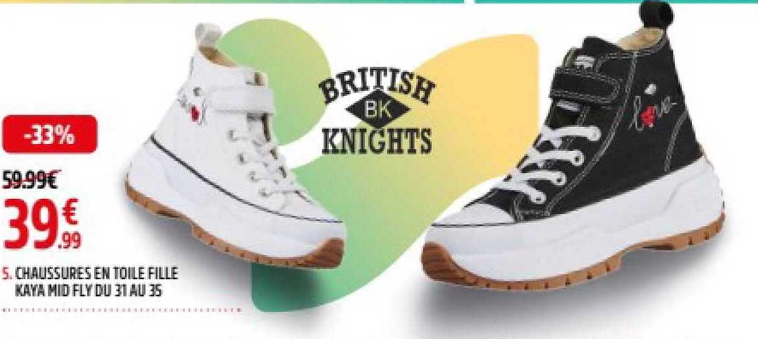 chaussures en toile fille kaya mid fly du 31 au 35 british knights