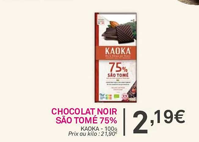 chocolat noir são tomé 75% kaoka