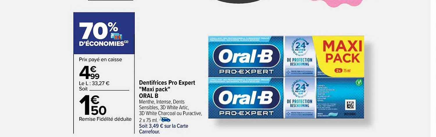 dentifrices pro expert "maxi pack" oral b