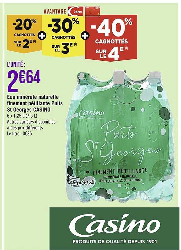 eau minérale naturelle finement pétillante puits saint georges casino