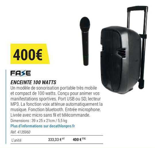 enceinte 100 watts fase