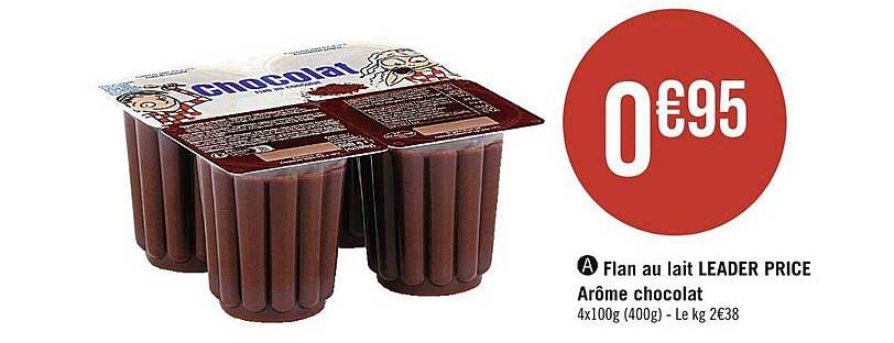 flan au lait leader price arôme chocolat