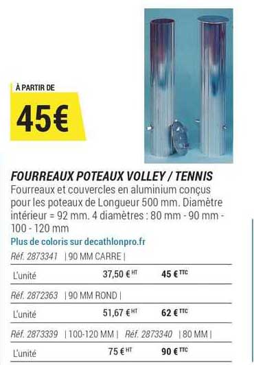 fourreaux poteaux volley/tennis