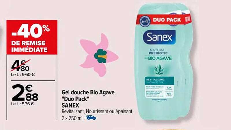 Gel Douche Bio Agave "duo Pack" Sanex