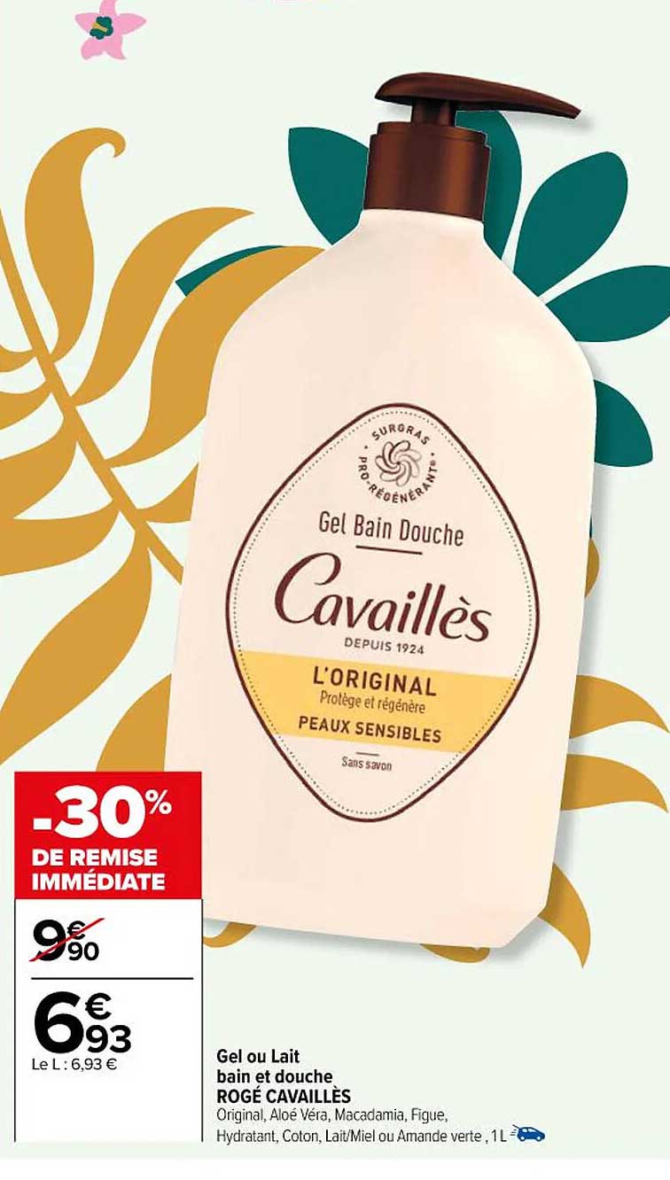 gel ou lait bain et douche rogé cavaillès