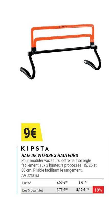 haie de vitesse 3 hauteurs kipsta