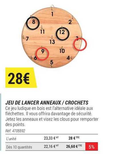 jeu de lancer anneaux/crochets