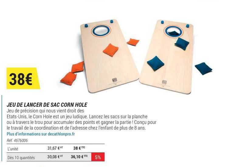 jeu de lancer de sac corn hole