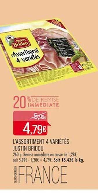 L'assortiment 4 Variétés Justin Bridou