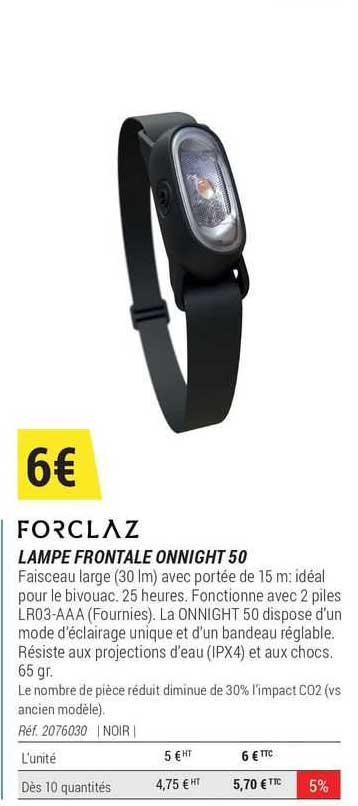 lampe frontale onnight 50 forclaz
