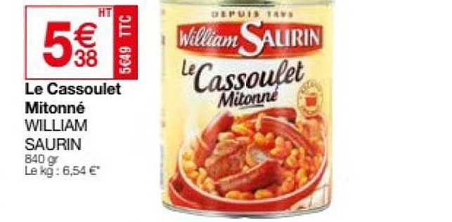 le cassoulet mitonné william saurin