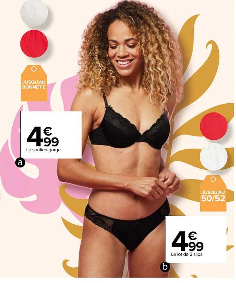 le soutien-gorge, le lot de 2 slips