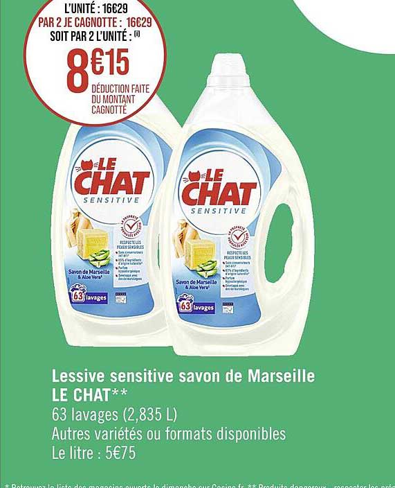 Lessive Sensitive Savon De Marseille Le Chat