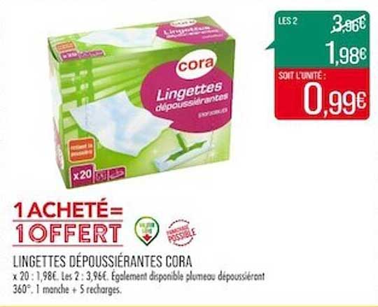 lingettes dépoussiérantes cora