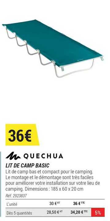 lit de camp basic quechua