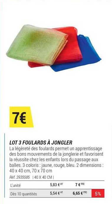 lot 3 foulards à jongler
