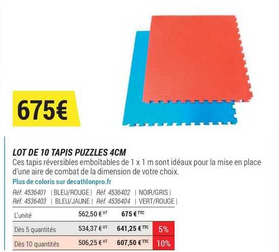 Lot De 10 Tapis Puzzles 4 Cm