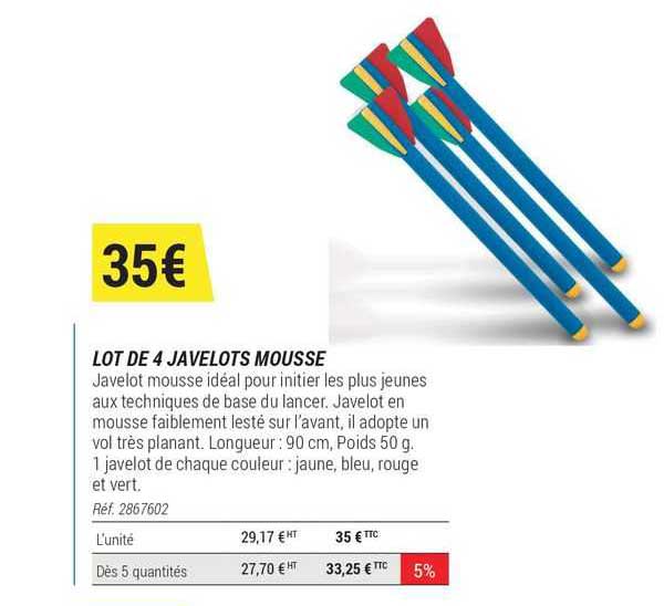 Lot De 4 Javelots Mousse