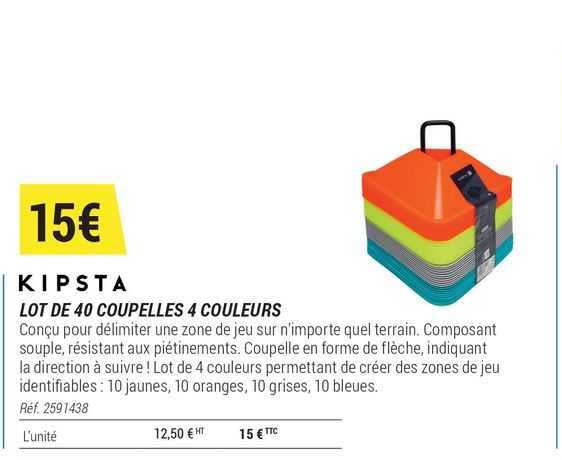Lot De 40 Coupelles 4 Couleurs Kipsta