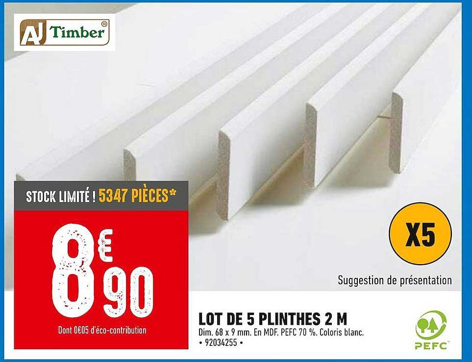 Lot De 5 Plinthes 2m Timber