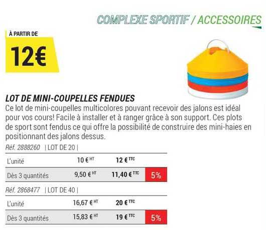 lot de mini-coupelles fendues