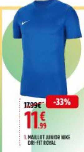 maillot junior nike dri-fit royal