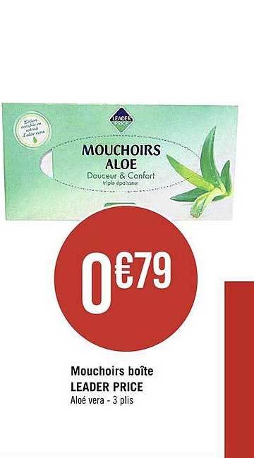 mouchoirs boîte leader price