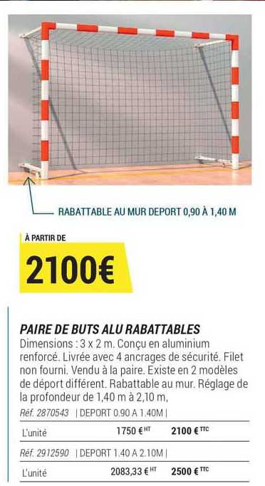 paire de buts alu rabattables