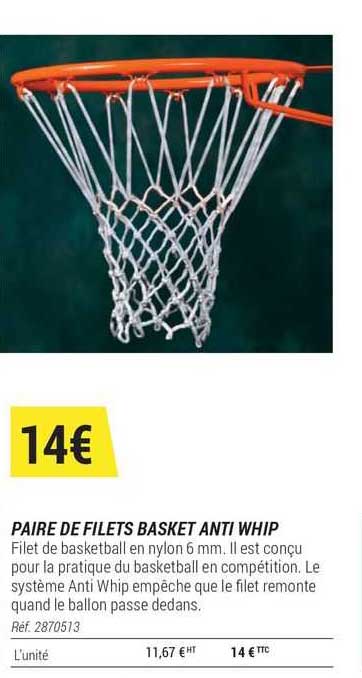 paire de filets basket anti whip