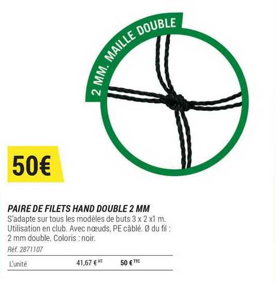 paire de filets hand double 2 mm