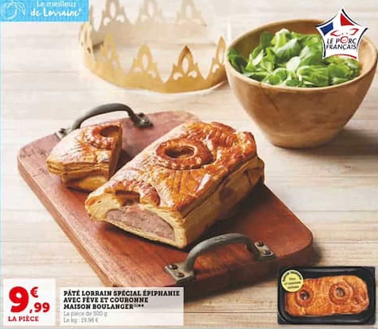 pâté lorrain spécial épiphanie avec fève et couronne maison boulanger