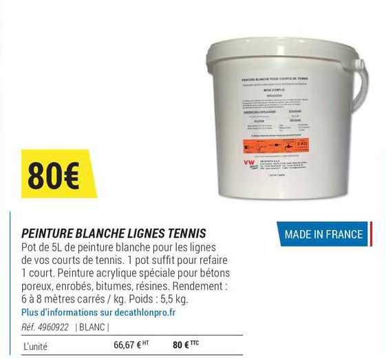 peinture blanche lignes tennis