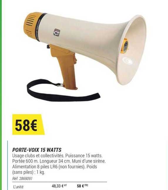 porte-voix 15 watts