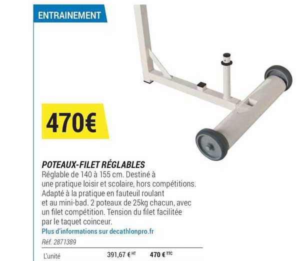 poteaux-filet réglables