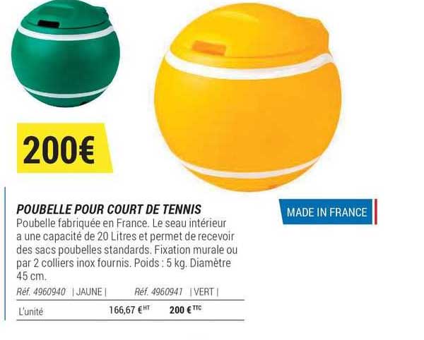 poubelle pour court de tennis