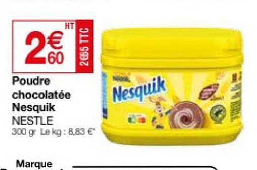 poudre chocolatée nesquik nestlé