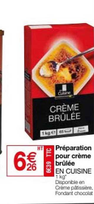 préparation pour crème brûlée en cuisine