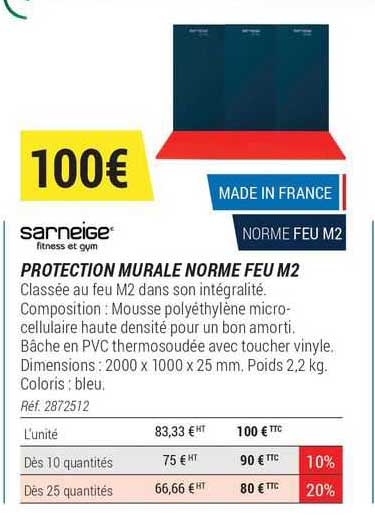 protection murale norme feu m2 sarneige