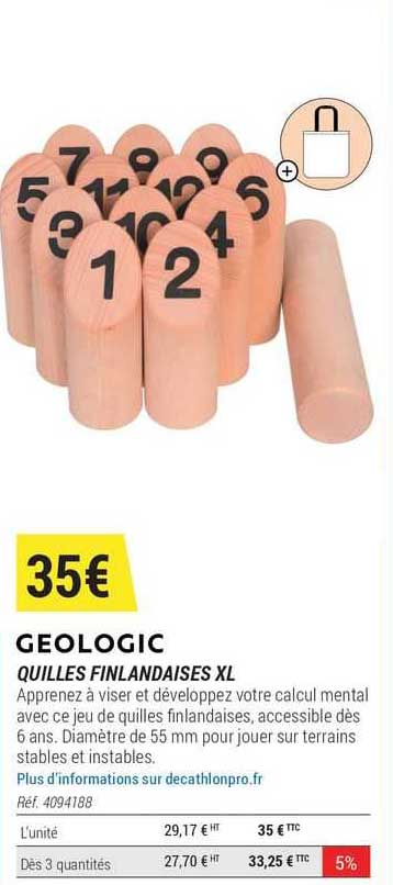 quilles finlandaises xl geologic