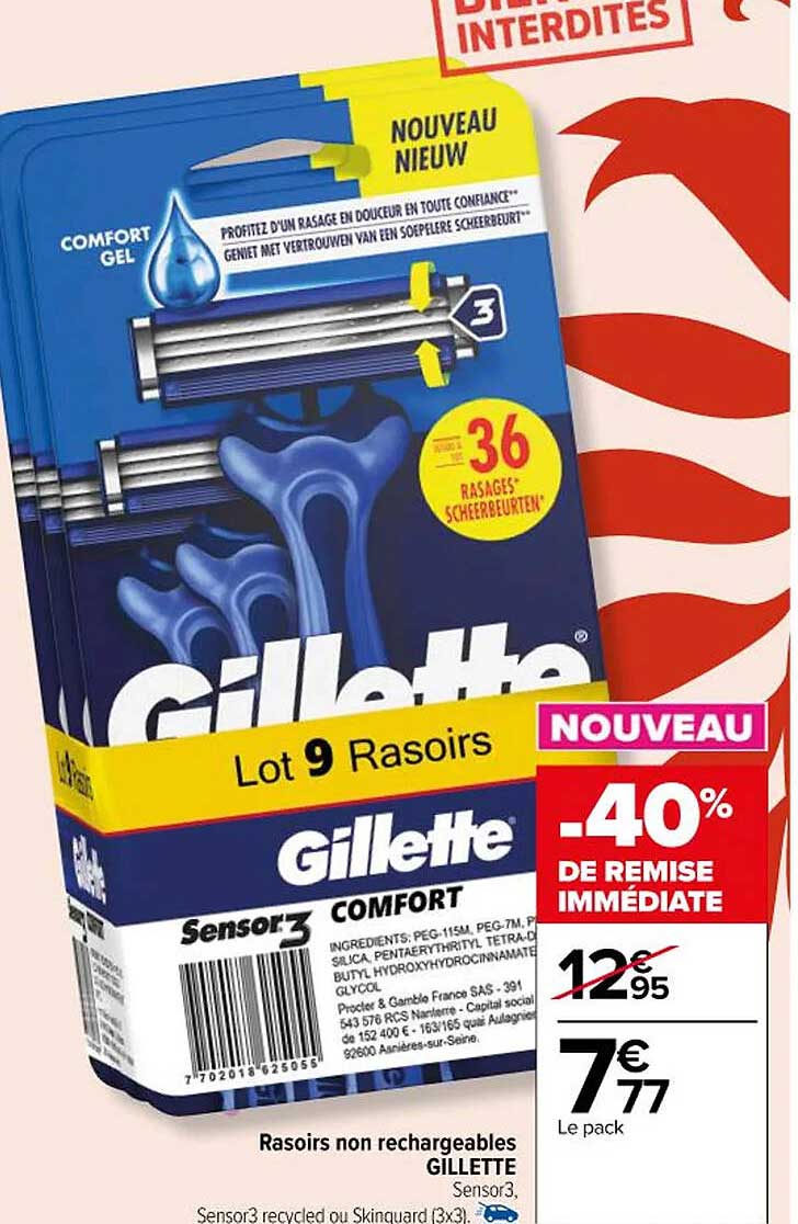 rasoirs non rechargeables gillette