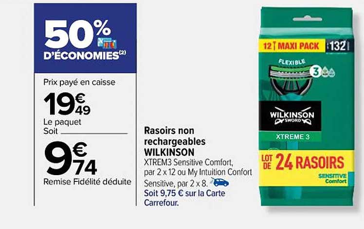 rasoirs non rechargeables wilkinson